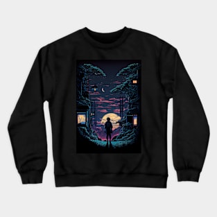 Japan Cyberpunk Pixel Art Crewneck Sweatshirt